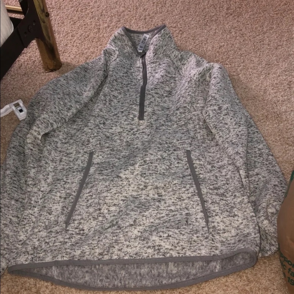light gray 1/4 zip